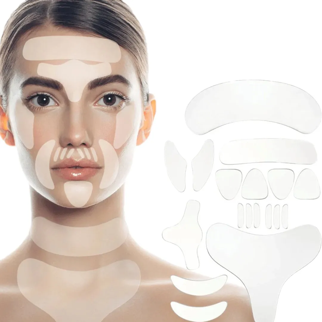 Wholesale 18 pieces Reusable Silicone Anti Wrinkle Patches for Face, Forehead, Under Eye - Pack of 10